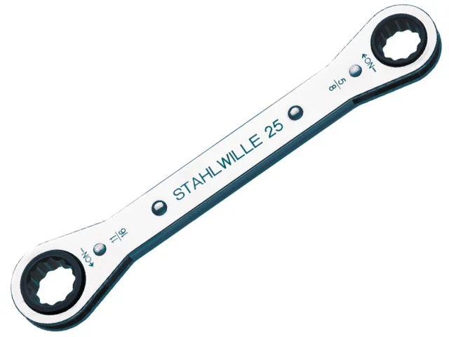 Stahlwille 1/2 x 9/16in Ratchet Ring Spanner Bi-Hexagon Solid Steel 174mm
