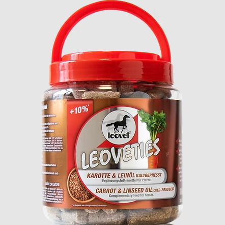 Leovet Leoveties Carrot & Linseed Oil Treats for Horses Natural Snack