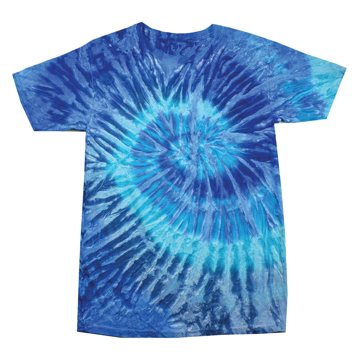 Colortone Blue Jerry Tie-Dye Shirt Heavyweight Cotton Unique Design S-2XL