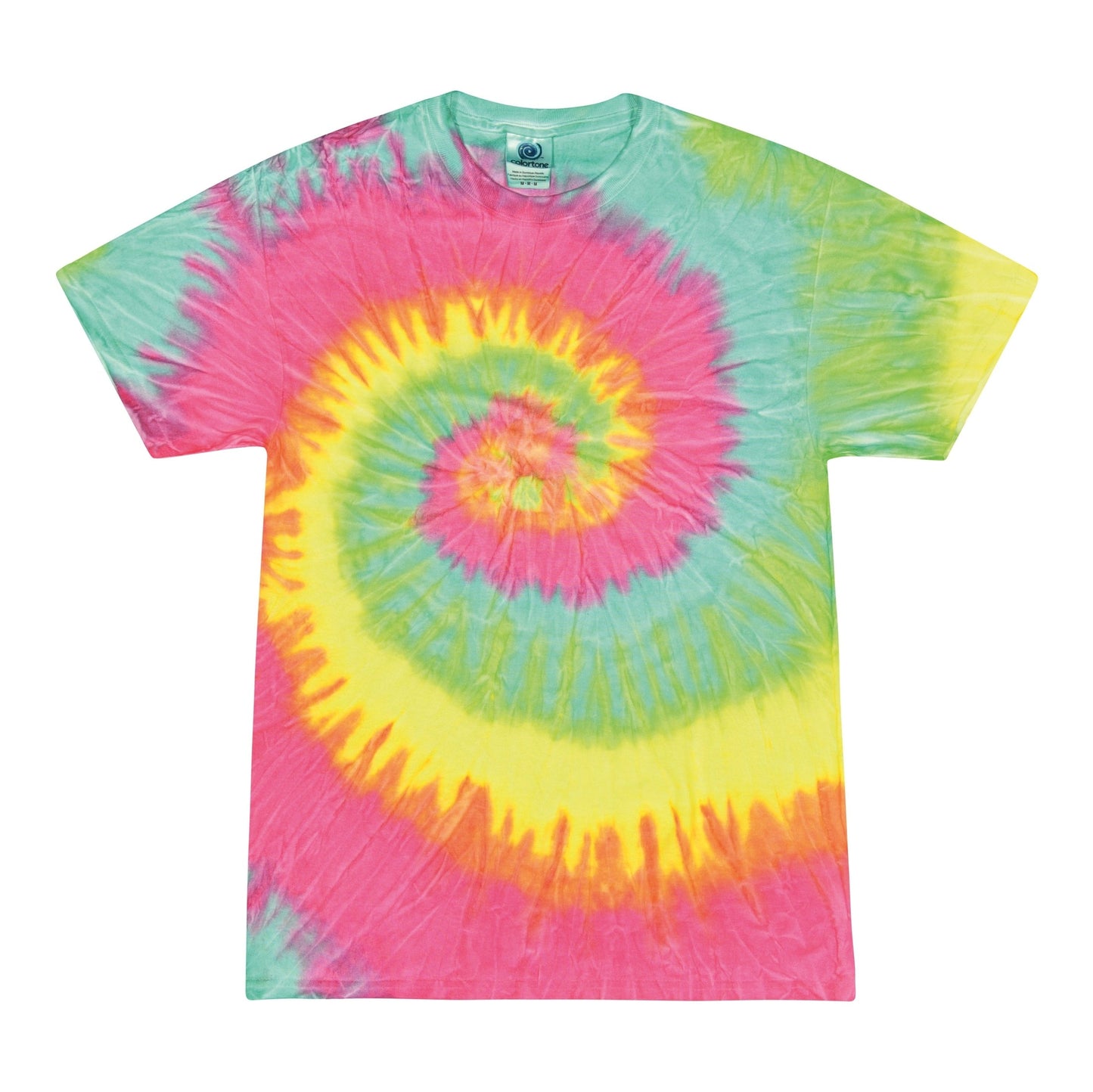 Colortone Minty Rainbow Tie-Dye Shirt 100% Cotton Unique Design S-2XL