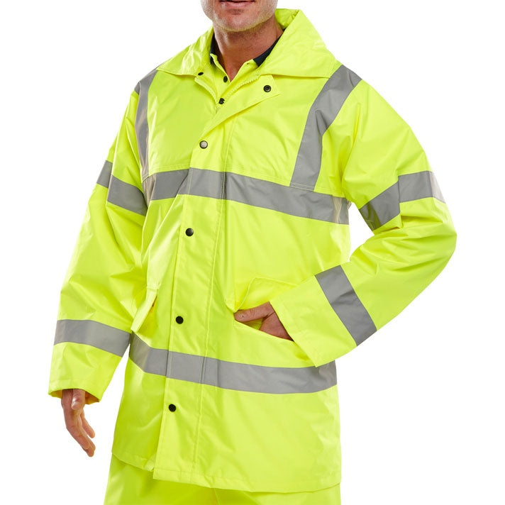 Beeswift EN471 High Visibility Lightweight Orange Jacket with Hood and Pockets