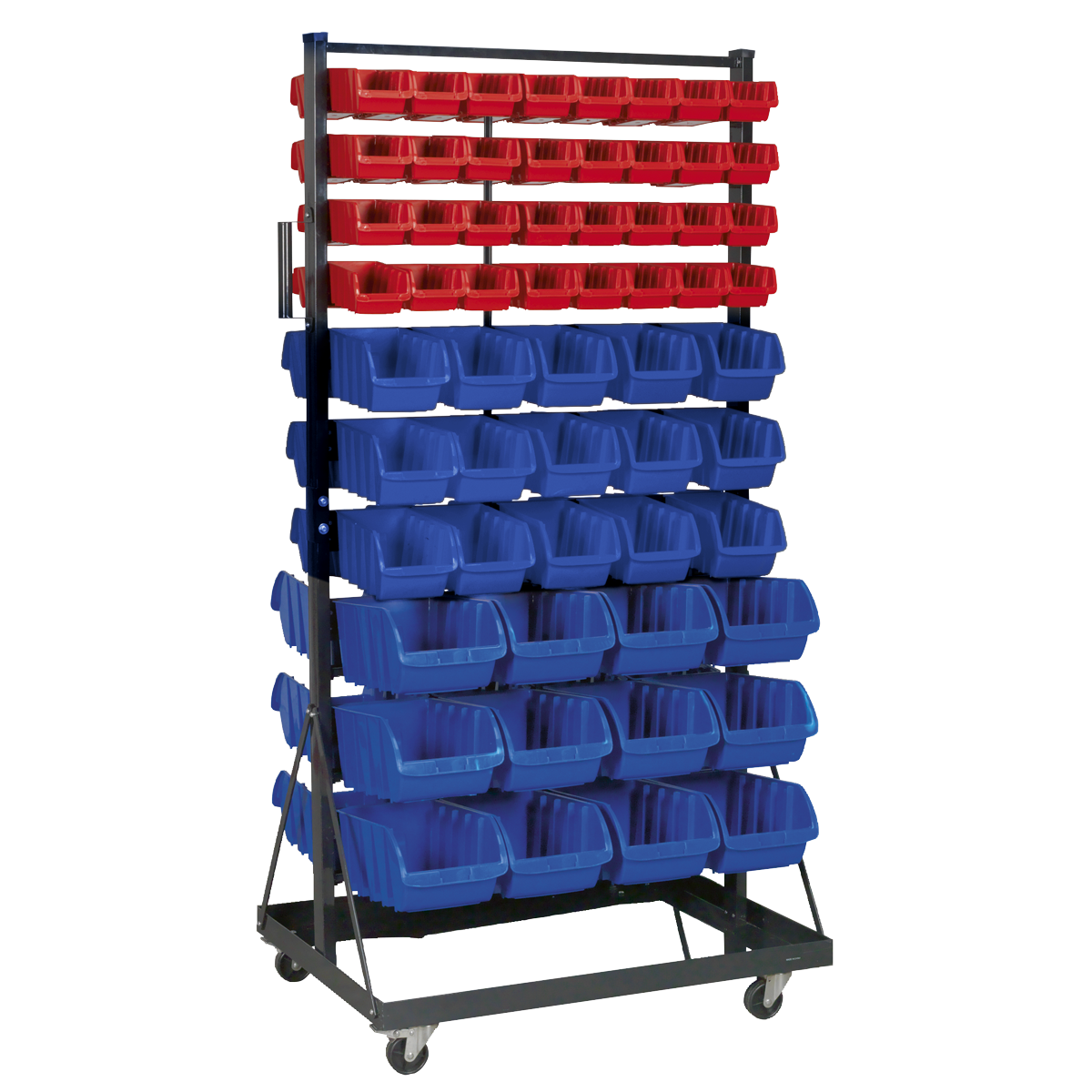 Sealey Mobile Bin Storage System with 118 Bins and Heavy-Duty Castors