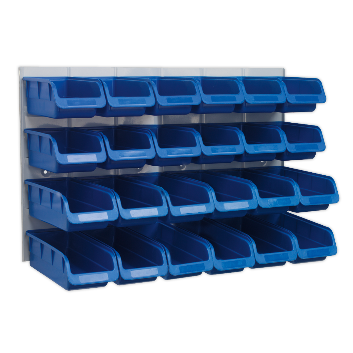 Sealey 24 Bin & Panel Set Blue Shockproof Polymer Storage Bins Heavy-Duty