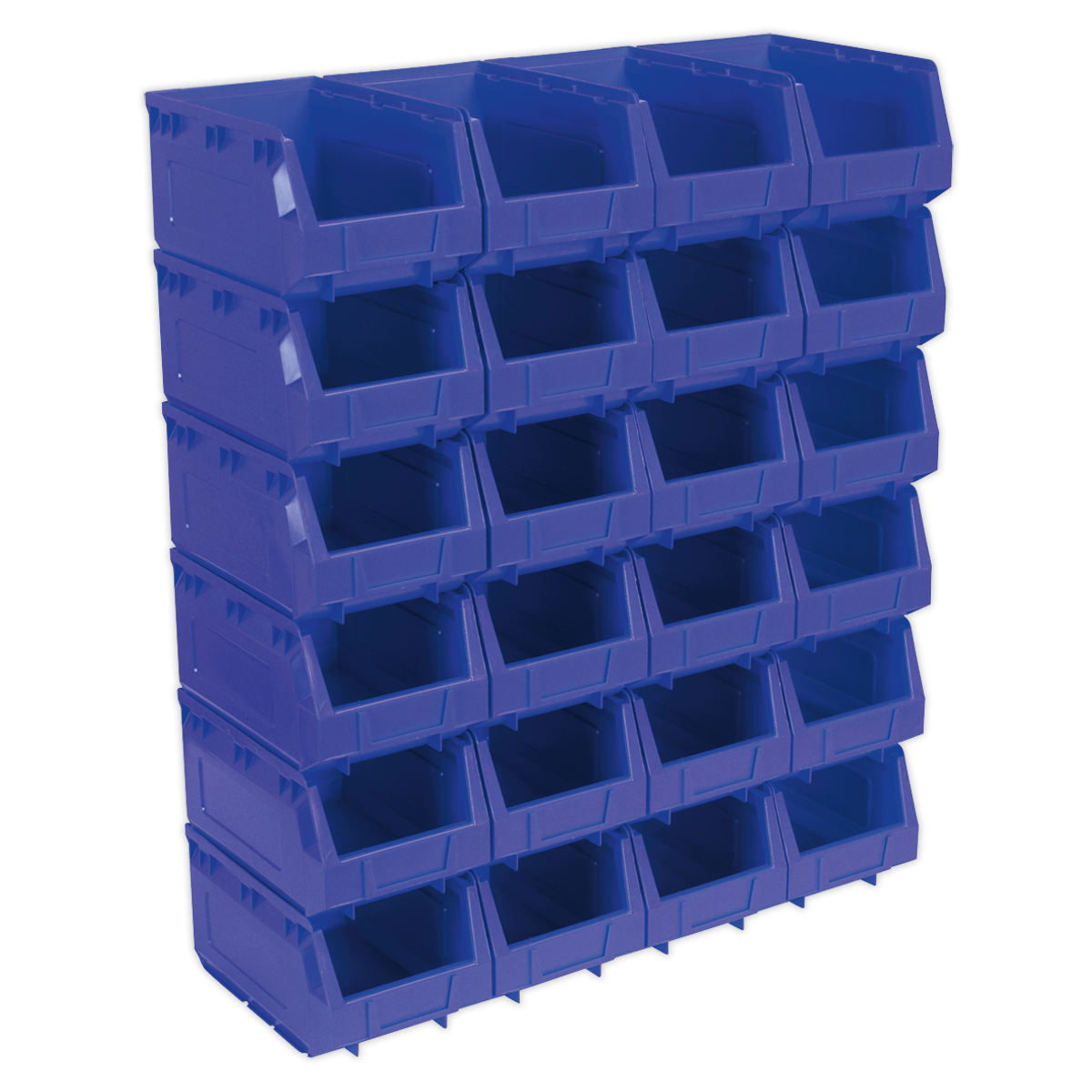 Sealey Blue Plastic Storage Bins 150x240x130mm Pack of 24 Shockproof Polymer