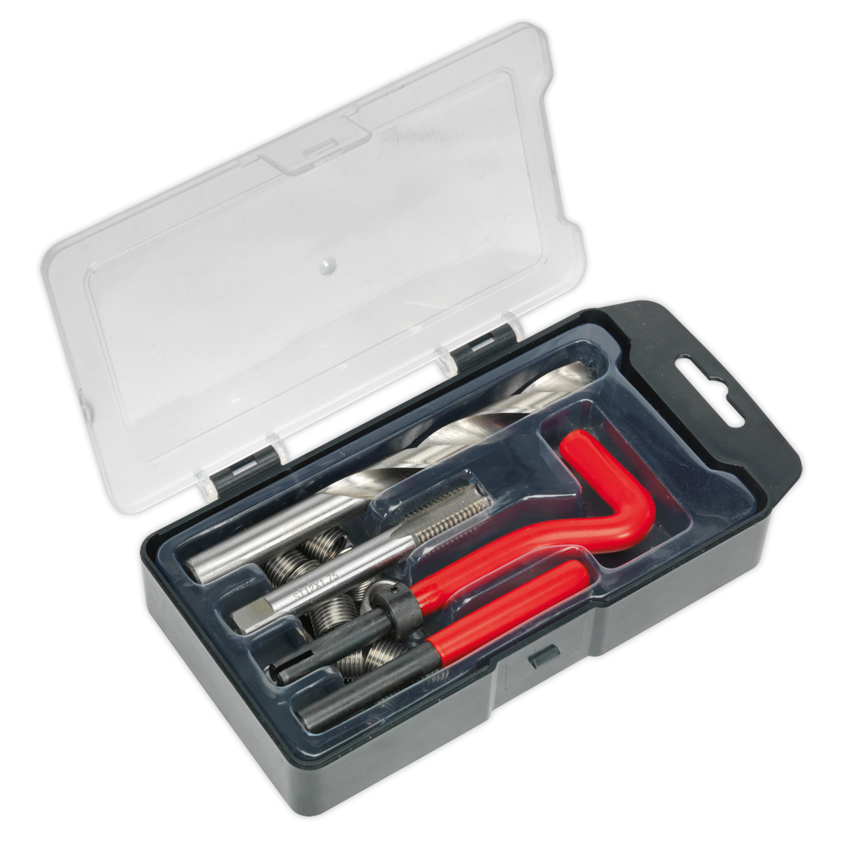Sealey M12 x 1.75mm Thread Repair Kit for Soft Metals with Inserts and Tools