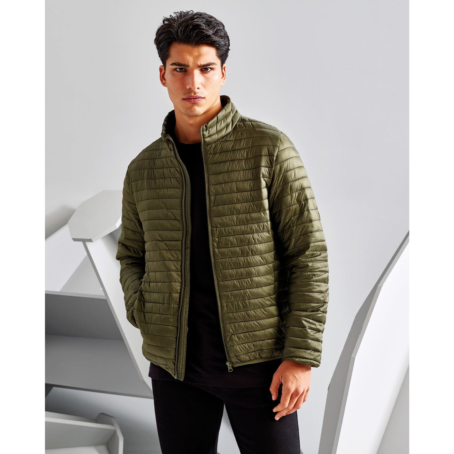 Tribe 2786 Fineline Padded Jacket Lightweight Slim Fit with Concealed Pockets