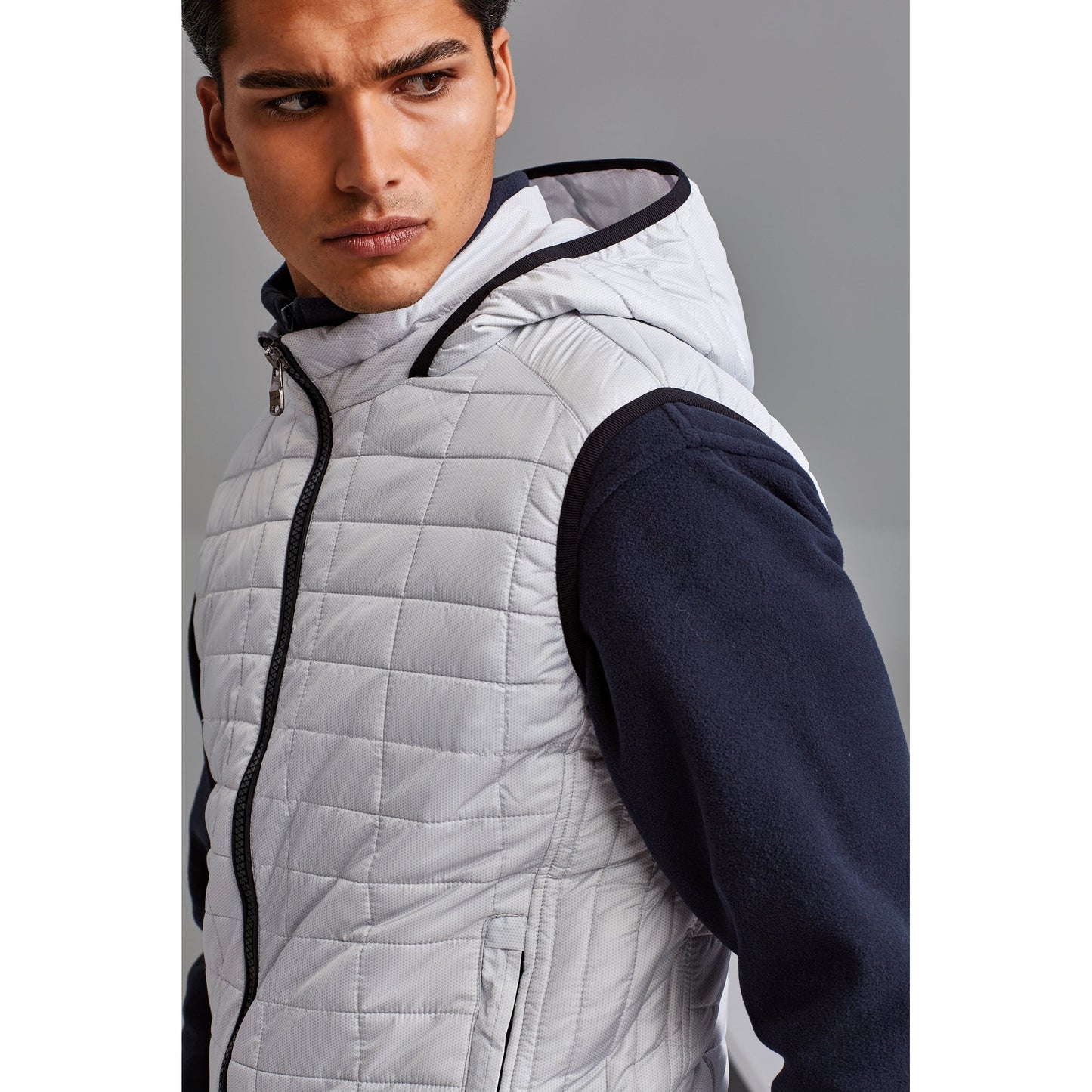 2786 Honeycomb Hooded Gilet Men's Slim Fit Lightweight Polyester Fill