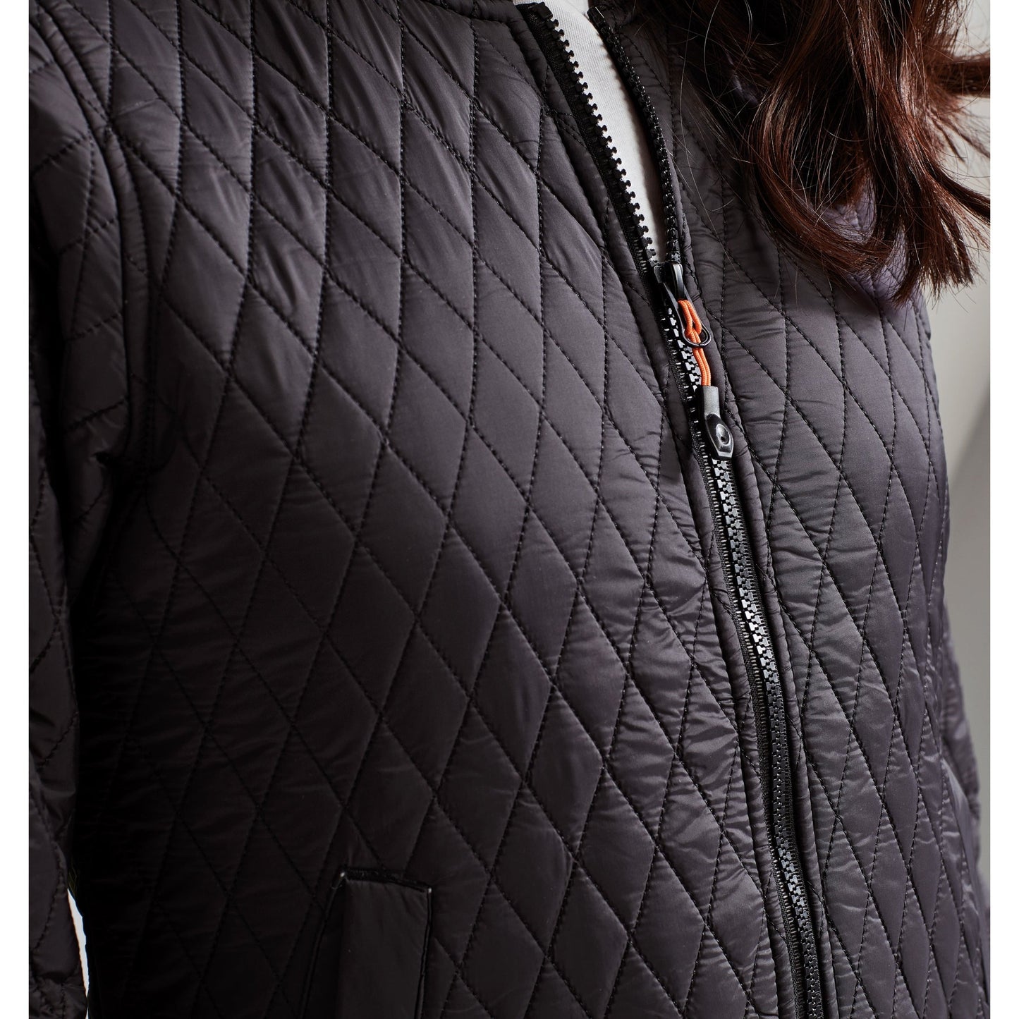 2786 Women's Quilted Bomber Flight Jacket Slim Fit with Ribbed Knit Collar