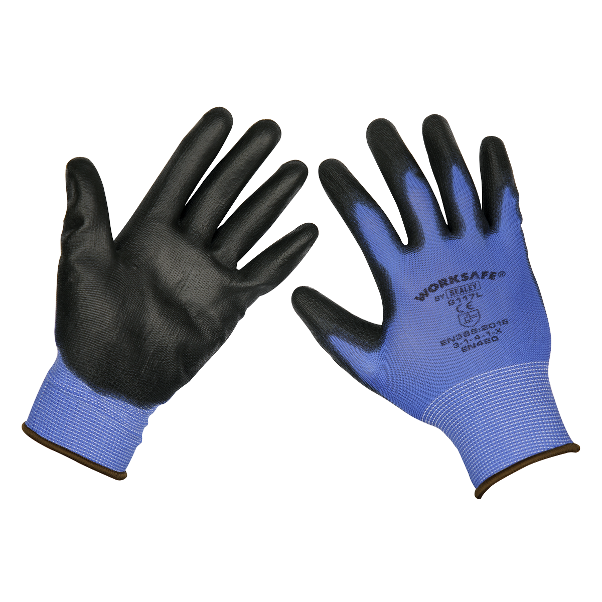 Sealey Lightweight Precision Grip Gloves Large Pack of 6 Flexible Work Gloves