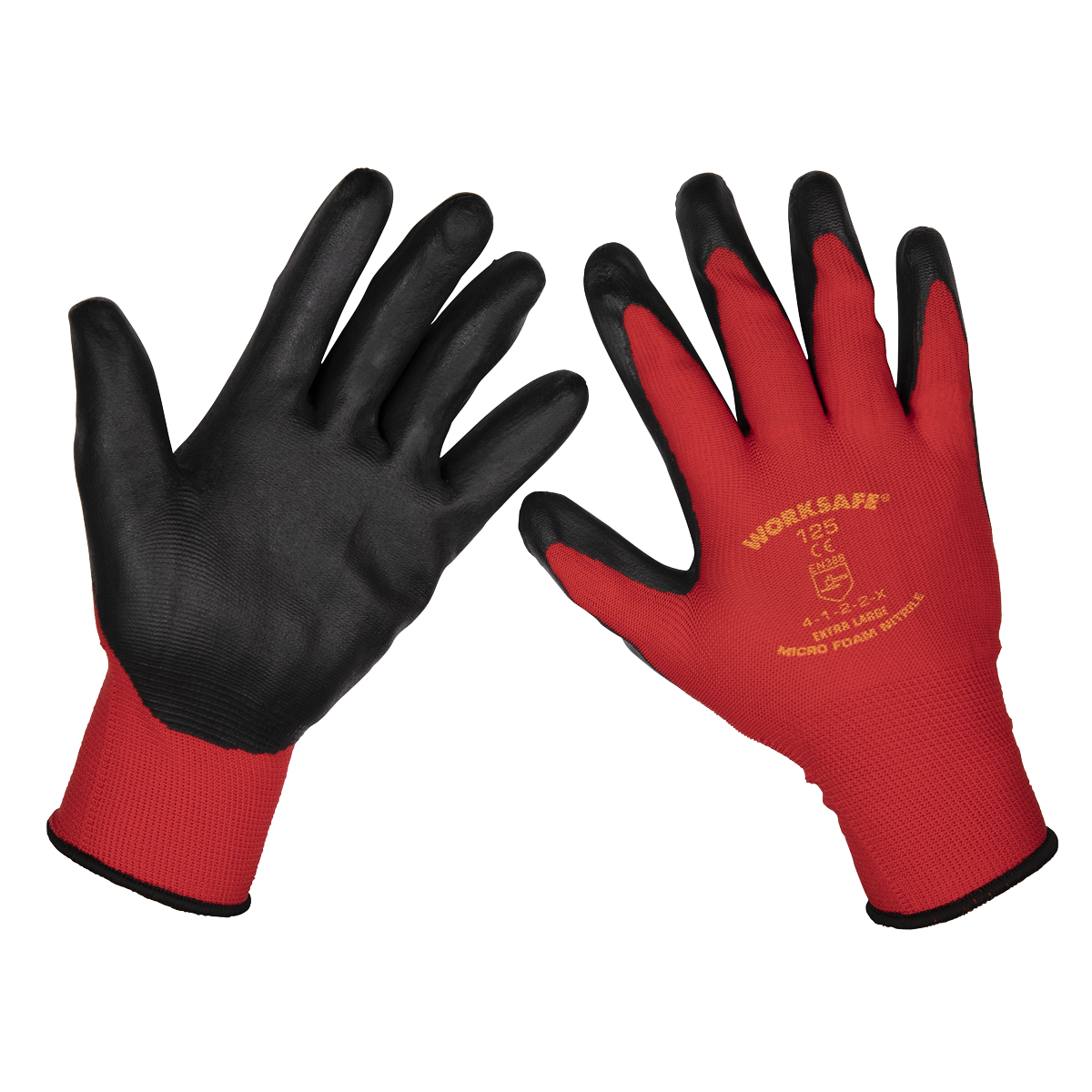 Sealey Flexi Grip Nitrile Palm Gloves X-Large Pack of 6 Pairs CE Marked