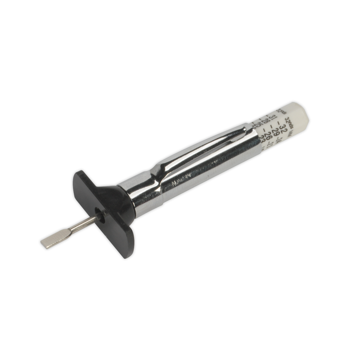 Sealey Tyre Tread Depth Gauge Pocket Type Chromed Steel 0-25mm Scale