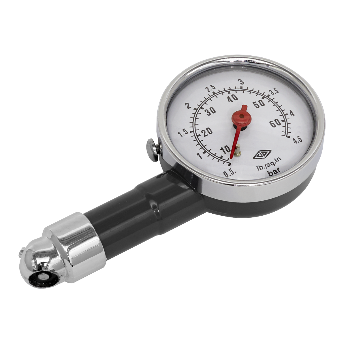 Sealey Dial Tyre Pressure Gauge 0-4.5bar 0-60psi Metal Body Accurate ±2psi