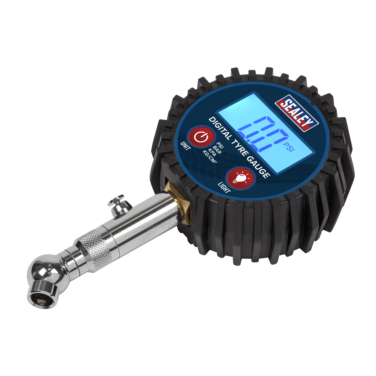 Sealey Digital Tyre Pressure Gauge Swivel Head Quick Release 0-150psi