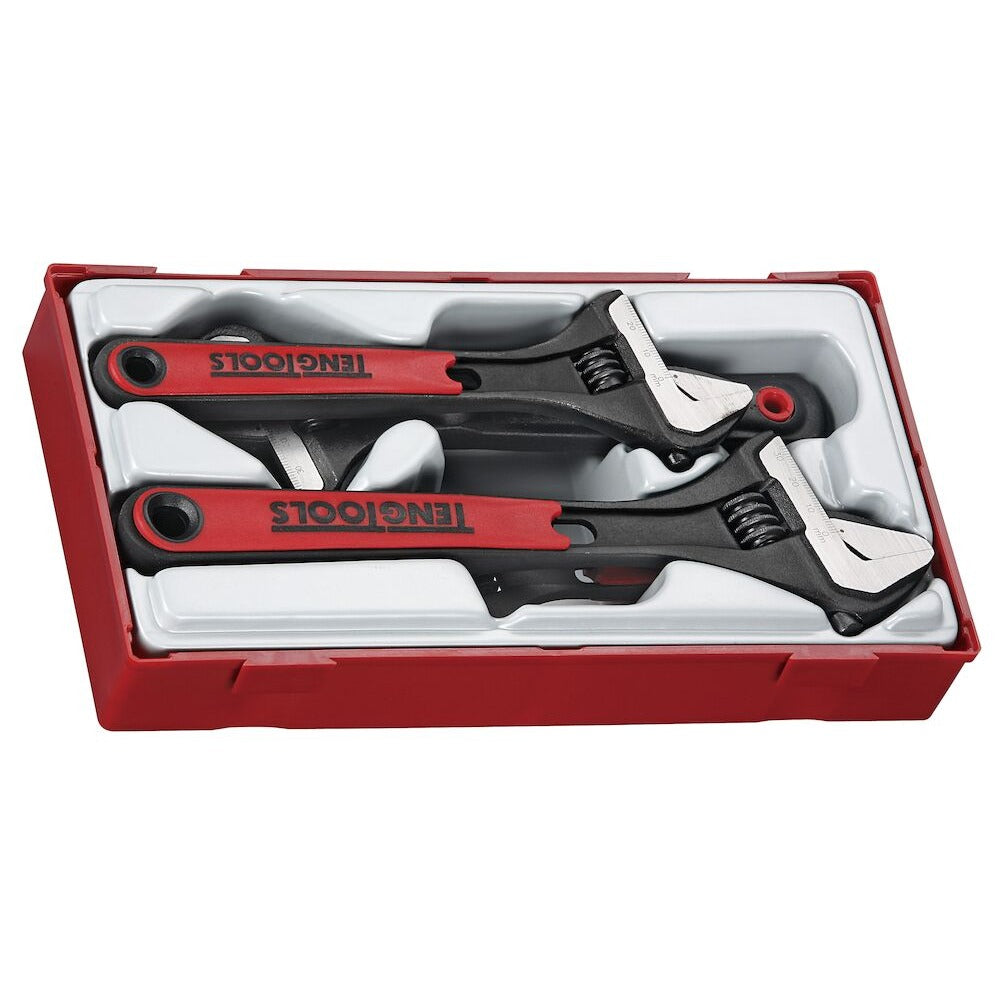 Teng Tools TT1 Adjustable Wrench Set 4 Pieces 8 Inch Wide Jaw ISO6787