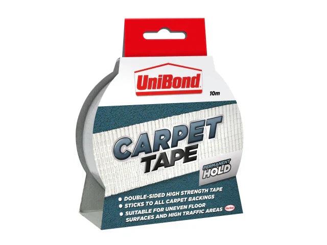 UniBond Carpet Tape 50mm x 10m Double Sided High Strength Adhesive Reinforced