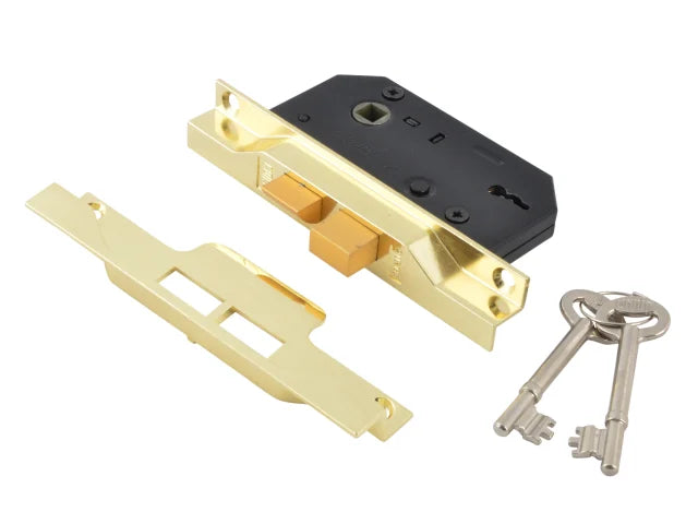 Union 2242 2 Lever Mortice Rebated Sashlock Electro Brass 65.5mm 2.5in