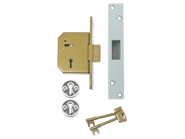 UNION 3G115 C Series 5 Lever Deadlock 67mm Satin Chrome Timber Door Security