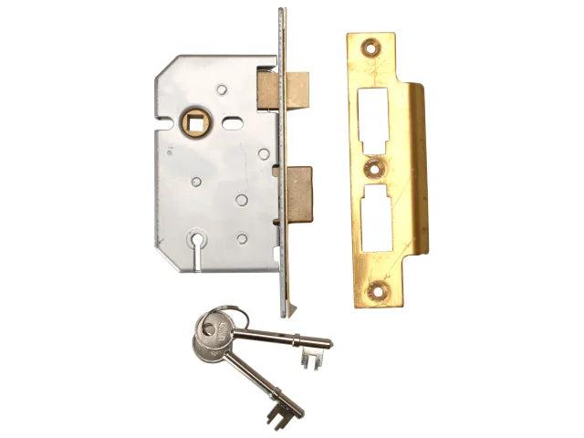 Union 2277 3 Lever Mortice Sashlock Polished Brass 65mm for Timber Doors