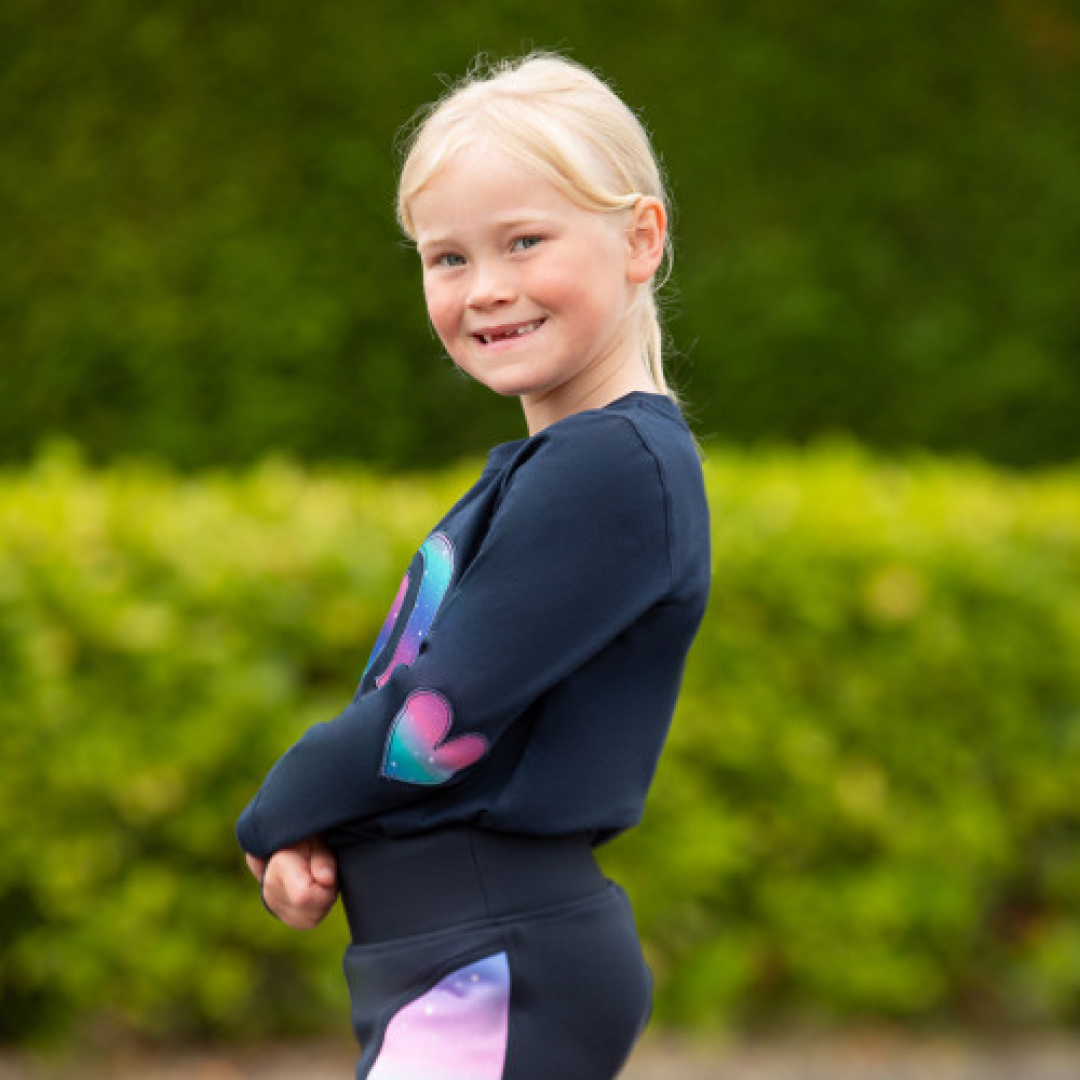 Dazzling Night Long Sleeve T-Shirt by Little Rider#colour_navy-prismatic