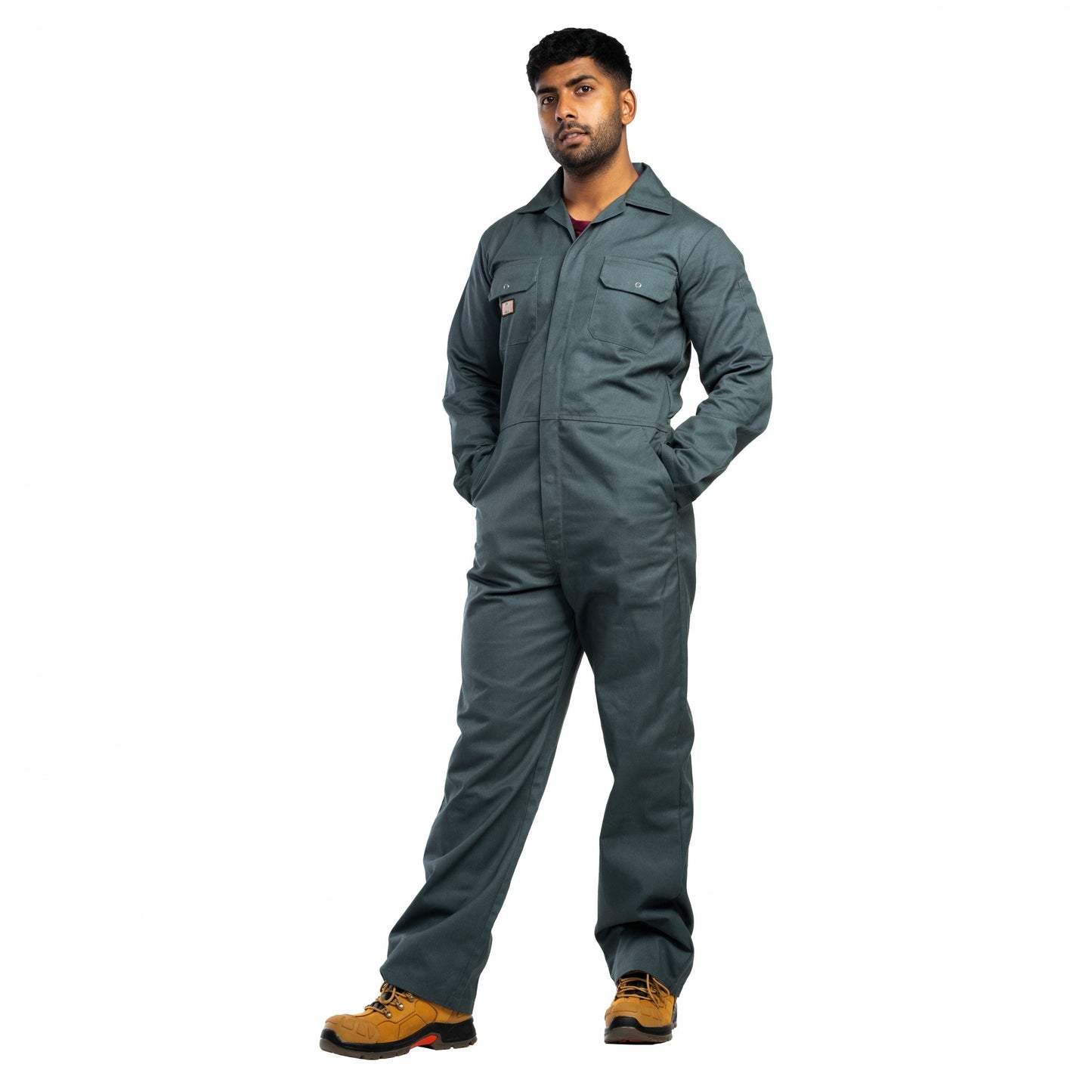 Unbreakable Studded Coverall 260gsm Poly Cotton Reinforced Waistband Pockets