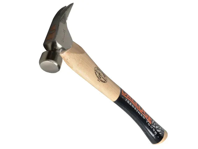 Dalluge Trim Hammer 450g Curved Handle Plain Face Lightweight Finish Tool