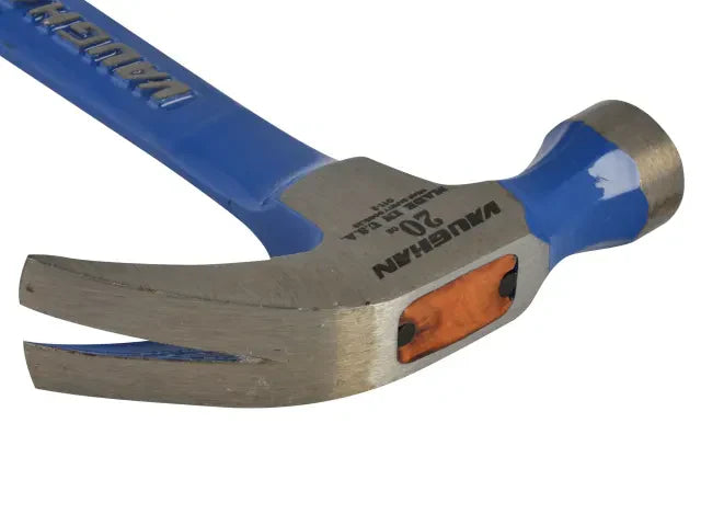 Vaughan R20 Curved Claw Hammer 570g All Steel Smooth Face Shock Absorbing Grip