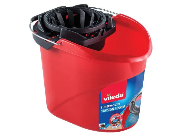 Vileda SuperMocio Bucket with Torsion Wringer 10L Durable Plastic Handle