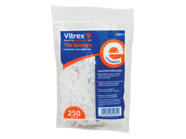 Vitrex Essential Tile Spacers 5mm Pack of 250 for Professional Tiling Finish