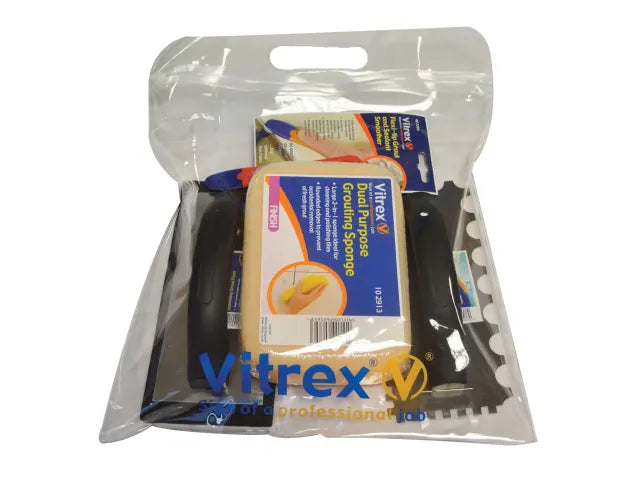 Vitrex TILEKIT001 Tiling Kit with Grout Smoother, Sponge, Float & Trowel