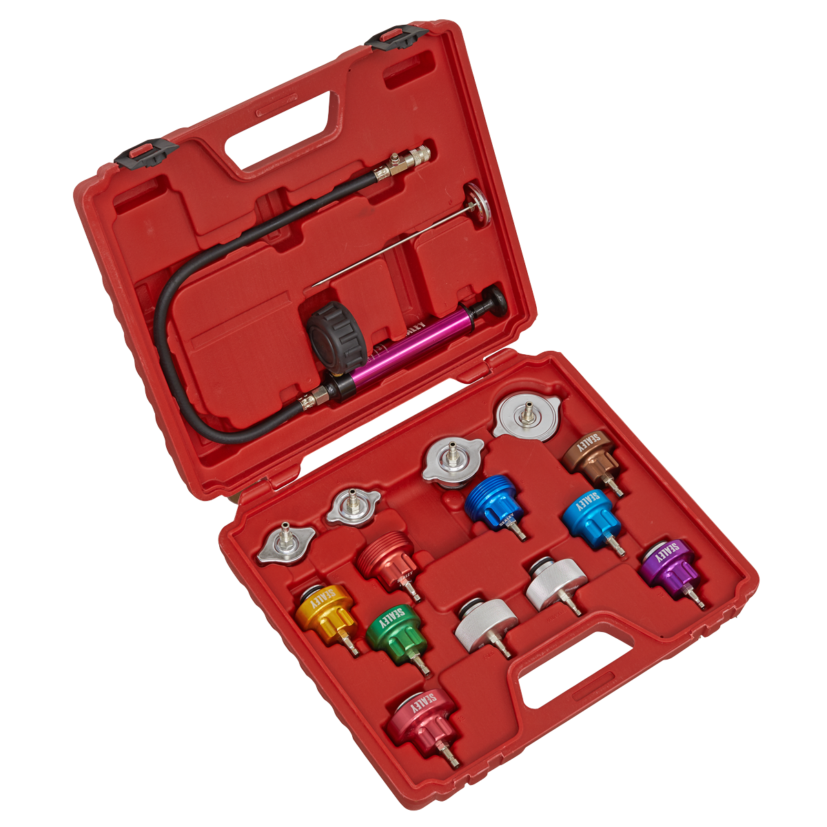 Sealey 16pc Cooling System Pressure Test Kit with New Caps for Ford Vauxhall