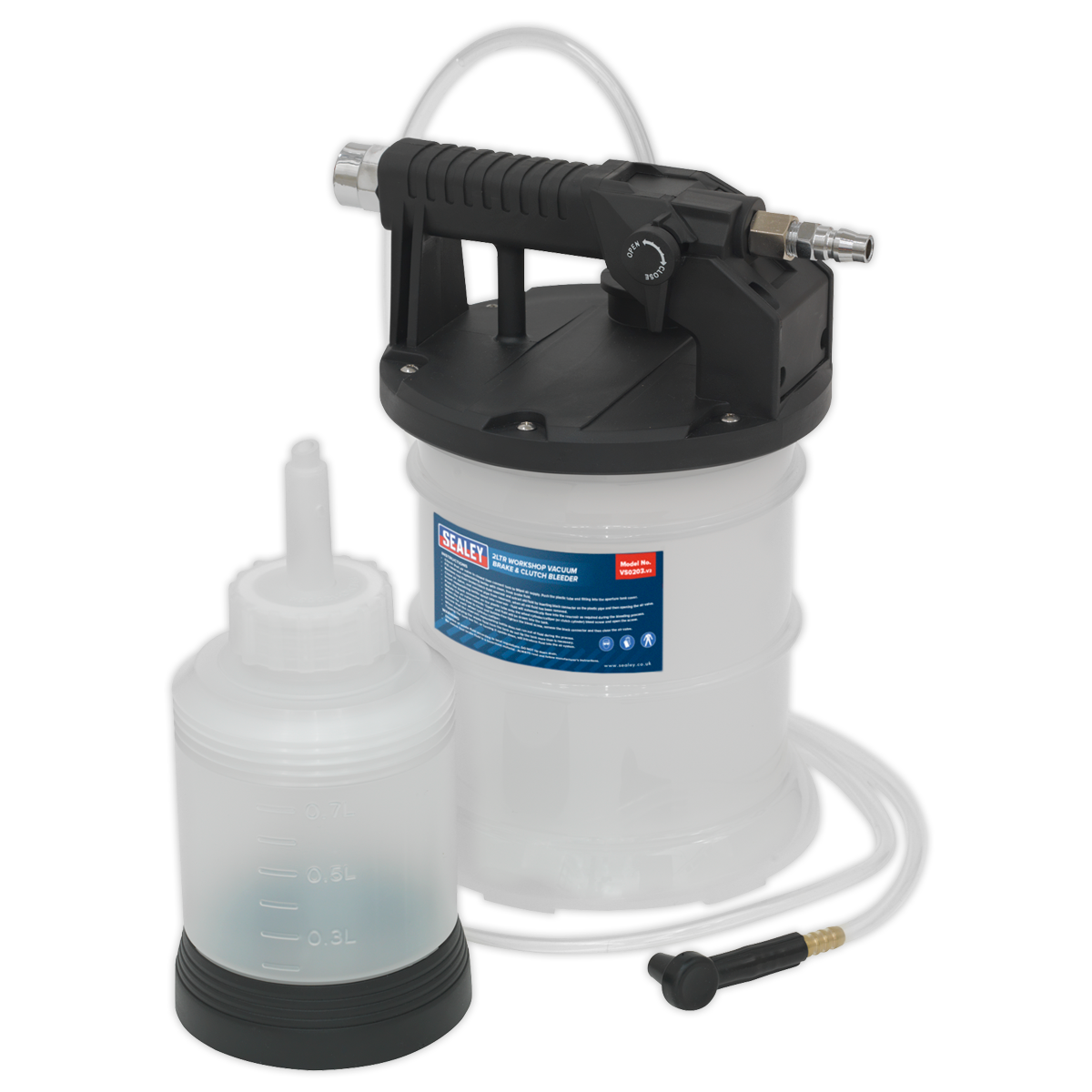 Sealey 2L Workshop Vacuum Brake & Clutch Bleeder Easy One-Person Operation