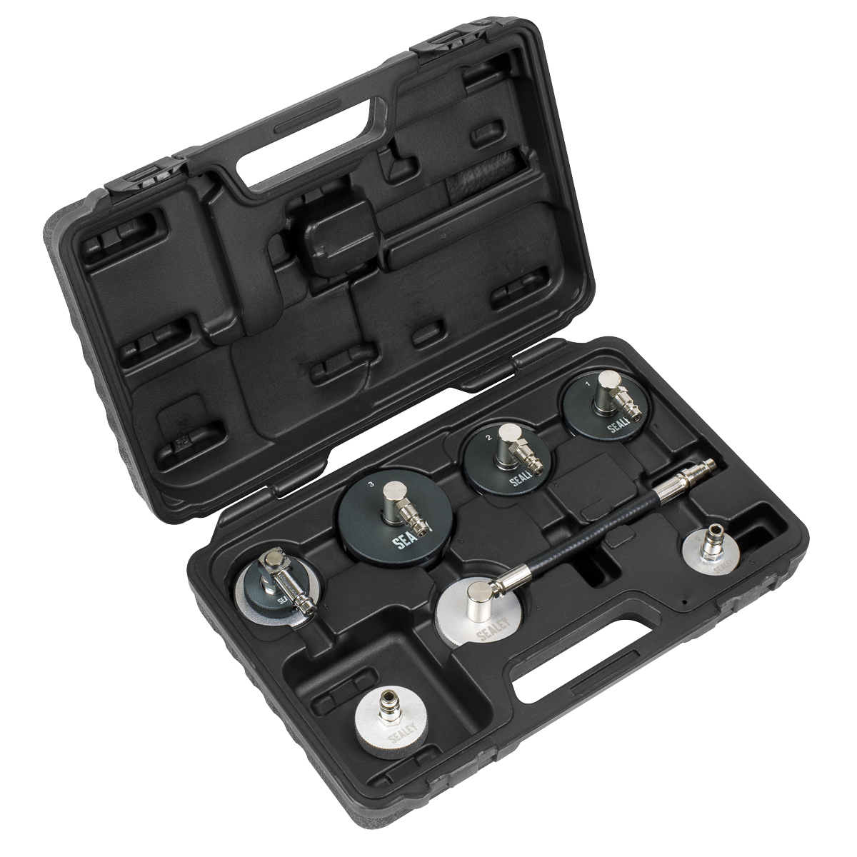 Sealey 7pc Brake & Clutch Pressure Bleeder Cap Set for Most Vehicles VS0204C