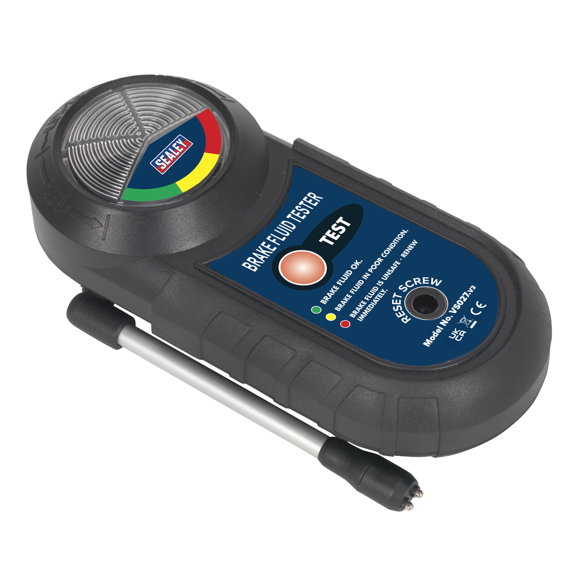 Sealey VS027 Brake Fluid Tester with LED Read-Out for DOT 3 4 5.1 Fluids
