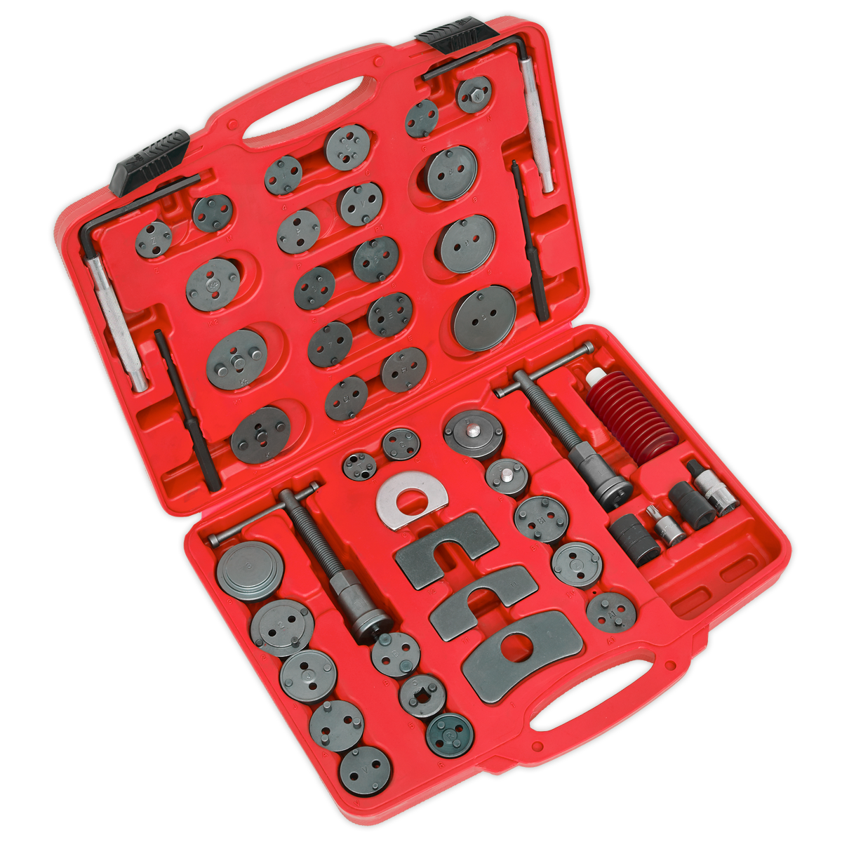 Sealey 50pc Brake Piston Wind-Back Tool Kit with Adaptors and Storage Case