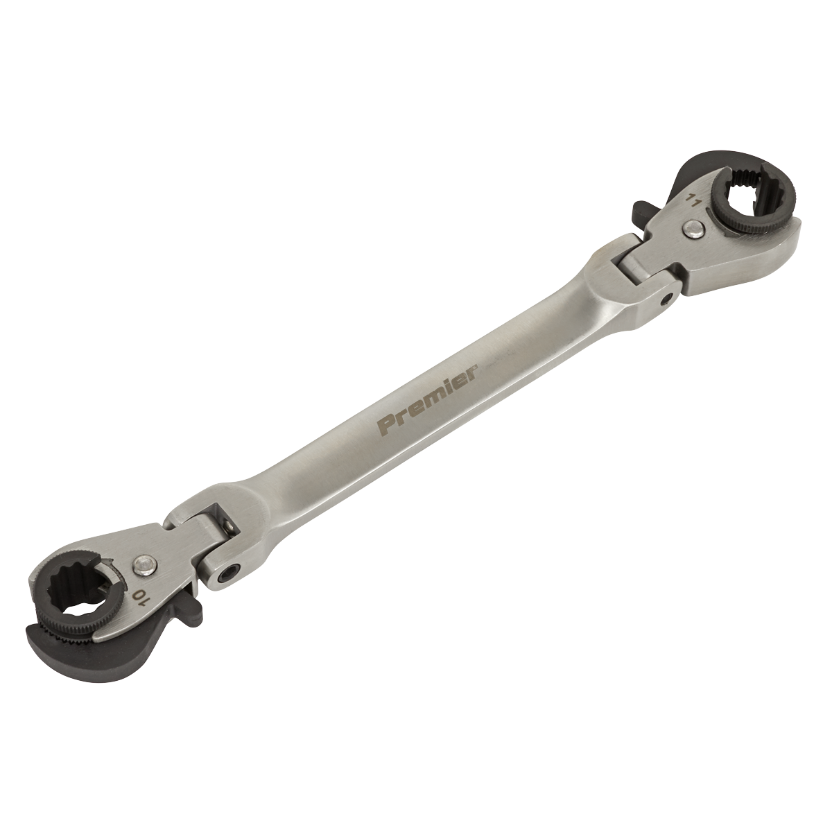 Sealey 10x11mm Brake Pipe Spanner Ratcheting Flexi-Head Stainless Steel VS0347
