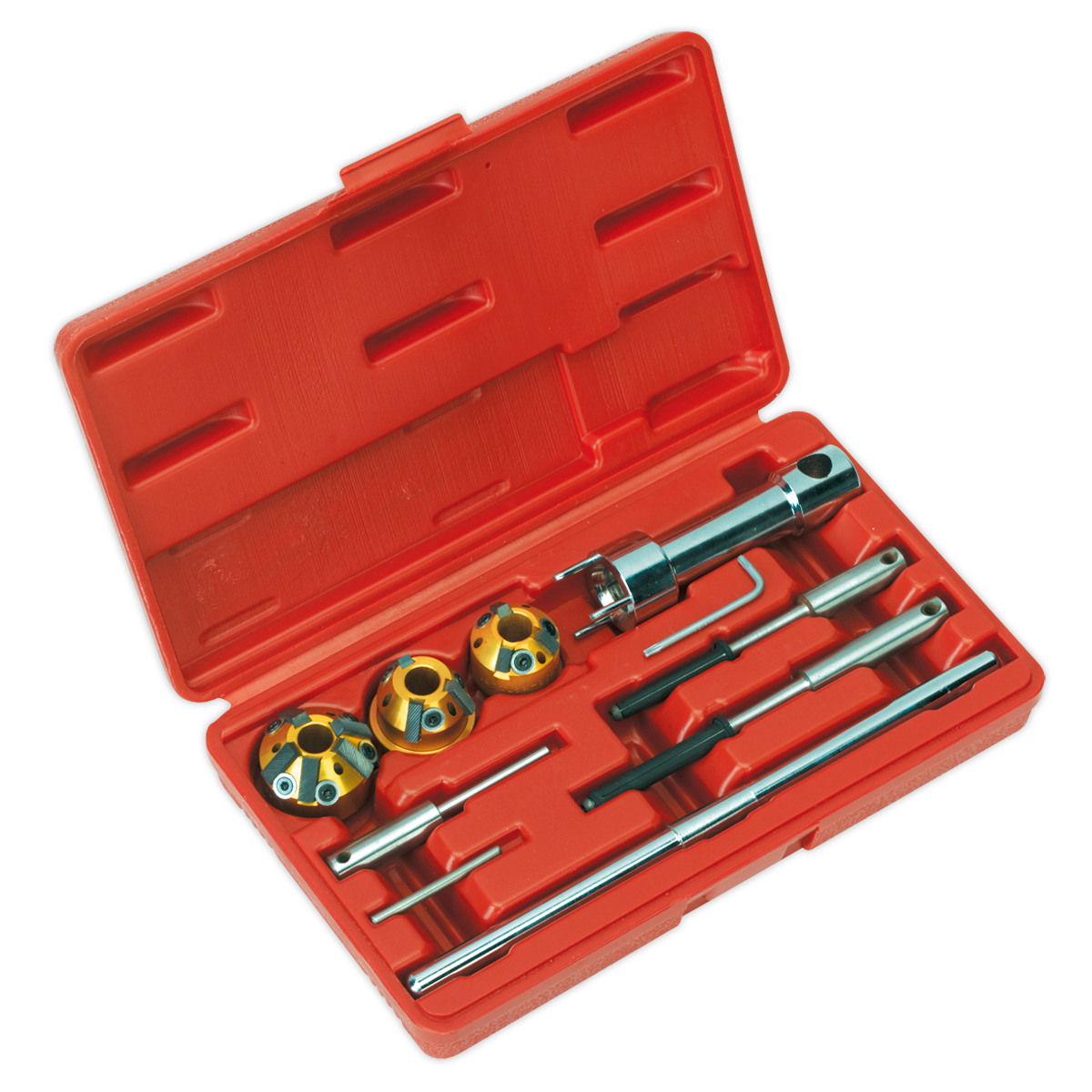 Sealey 10pc Valve Seat Cutter Set with Tungsten Carbide Blades & Storage Case
