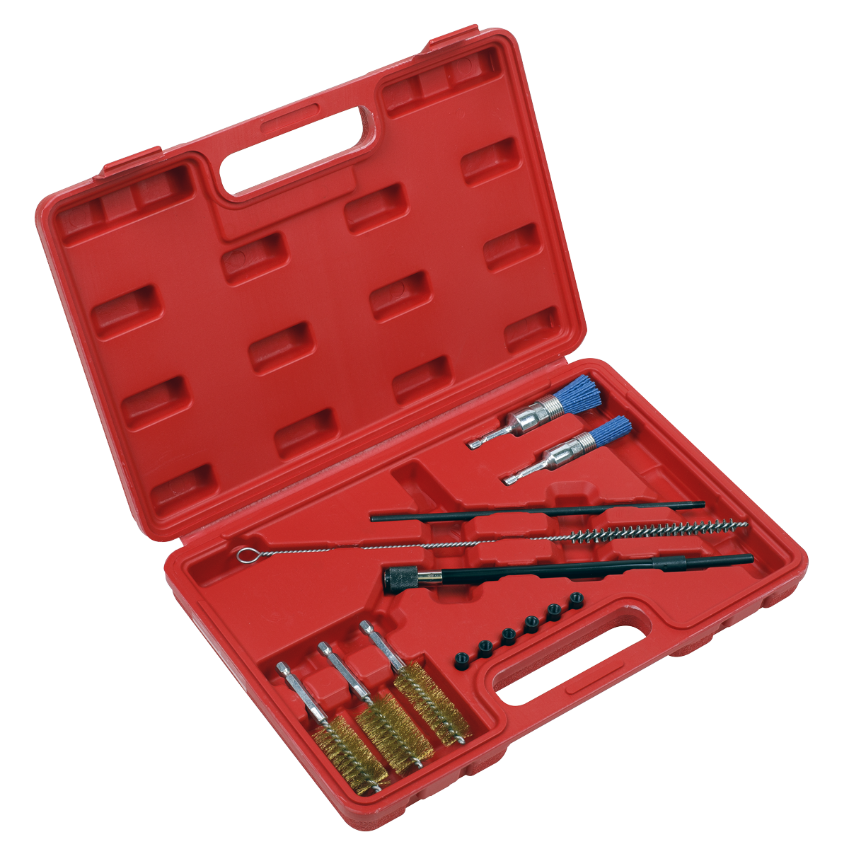 Sealey 14pc Cleaning Brush Set for Injector Bore Decarbonising & Accessory Tools