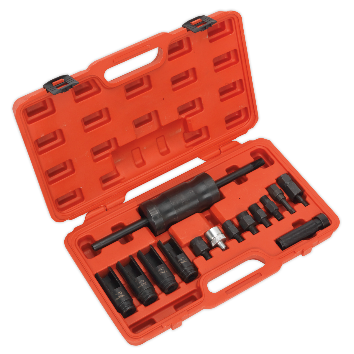 Sealey Diesel Injector Puller Set 14pc Slide Hammer Bosch Delphi Denso Siemens