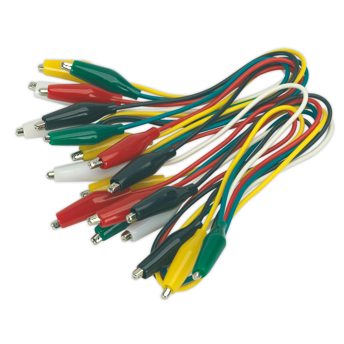 Sealey VS222 Jumper Test Lead Set 5 Pairs 450mm with Crocodile Clips
