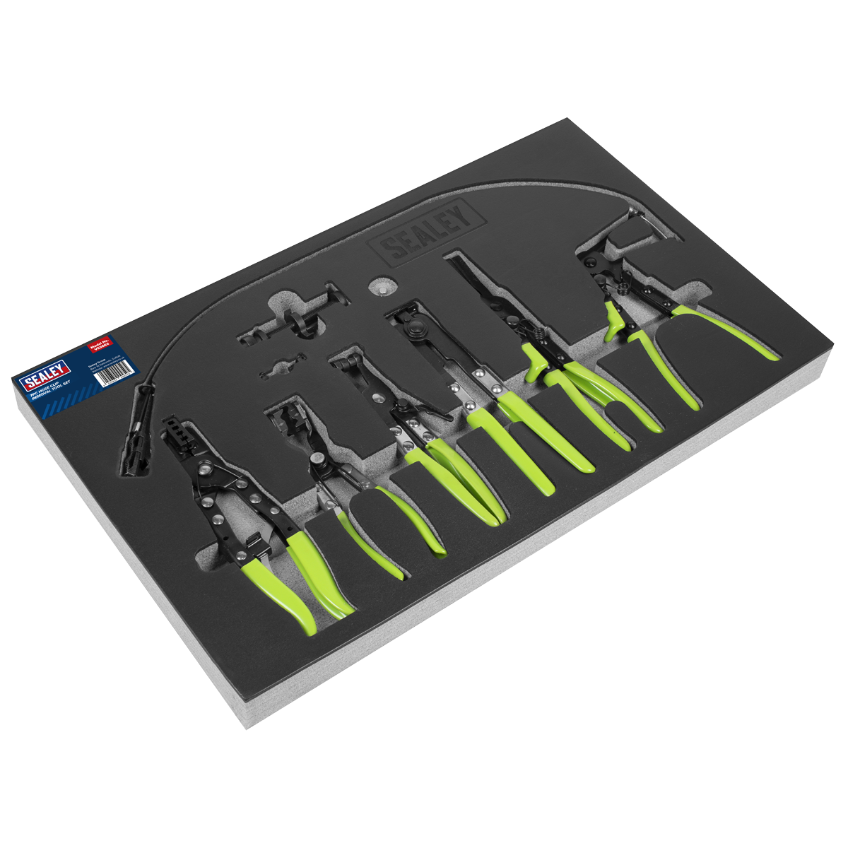 Sealey 7pc Hose Clip Removal Tool Set with Ratchet Locking Mechanism