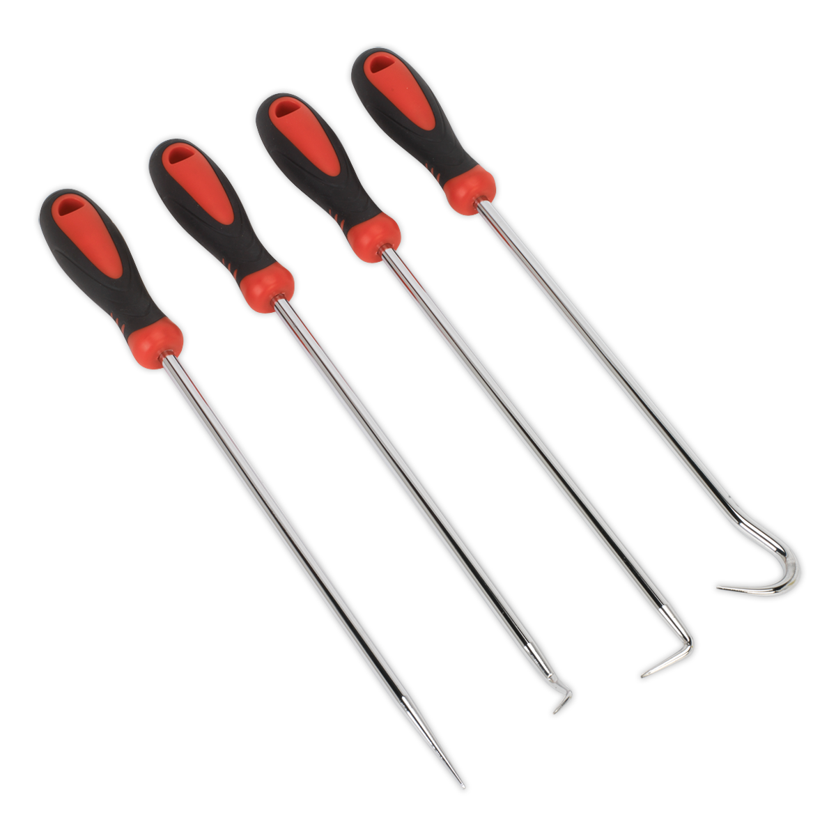 Sealey VS5210 Extra-Long Pick & Hook Set 4pc Chrome Vanadium Steel
