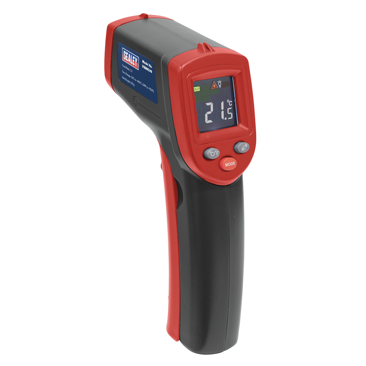 Sealey VS900 Infrared Laser Digital Thermometer 12:1 -50 to 400°C LCD Display