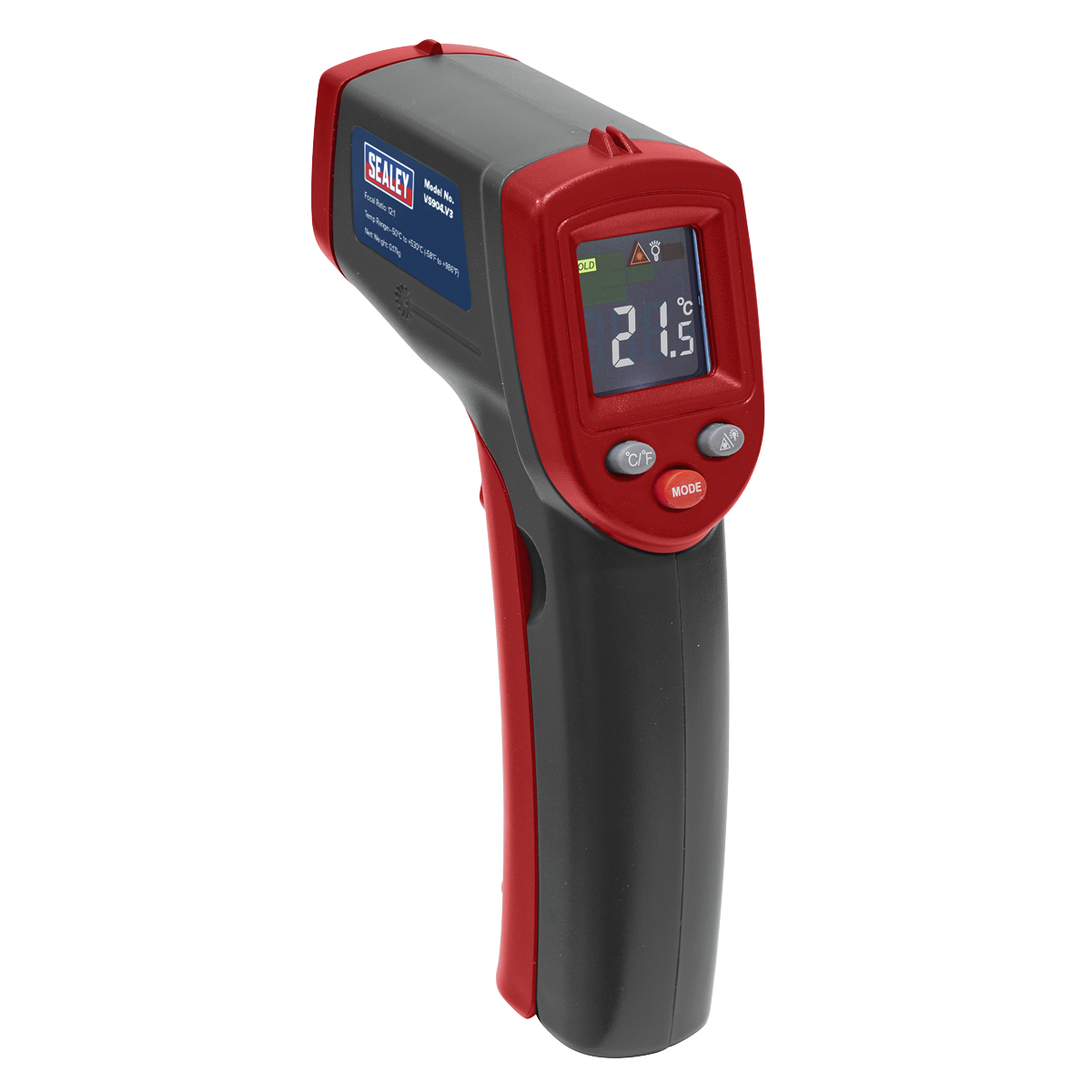 Sealey VS904 Infrared Laser Digital Thermometer 12:1 -50°C to +530°C LCD