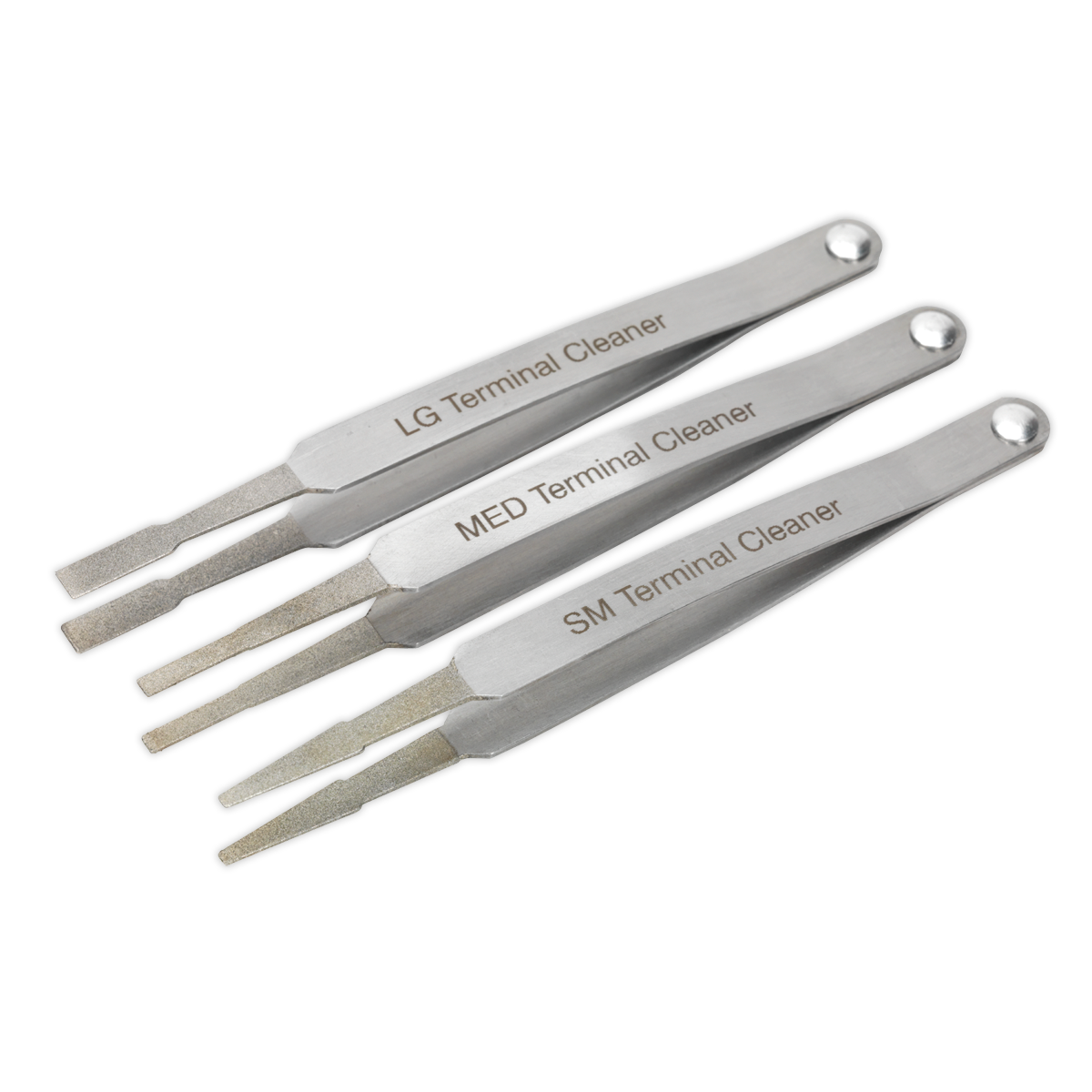 Sealey 3pc Terminal Cleaner Set Diamond Grip - Corrosion Removal & Connectivity