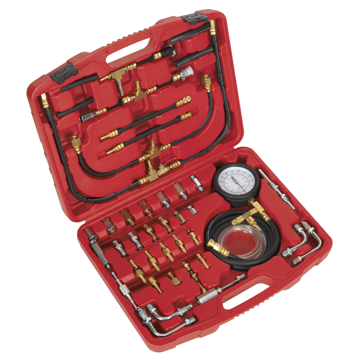 Sealey VSE212 Fuel Injection Pressure Test Kit with Gauge and Hoses