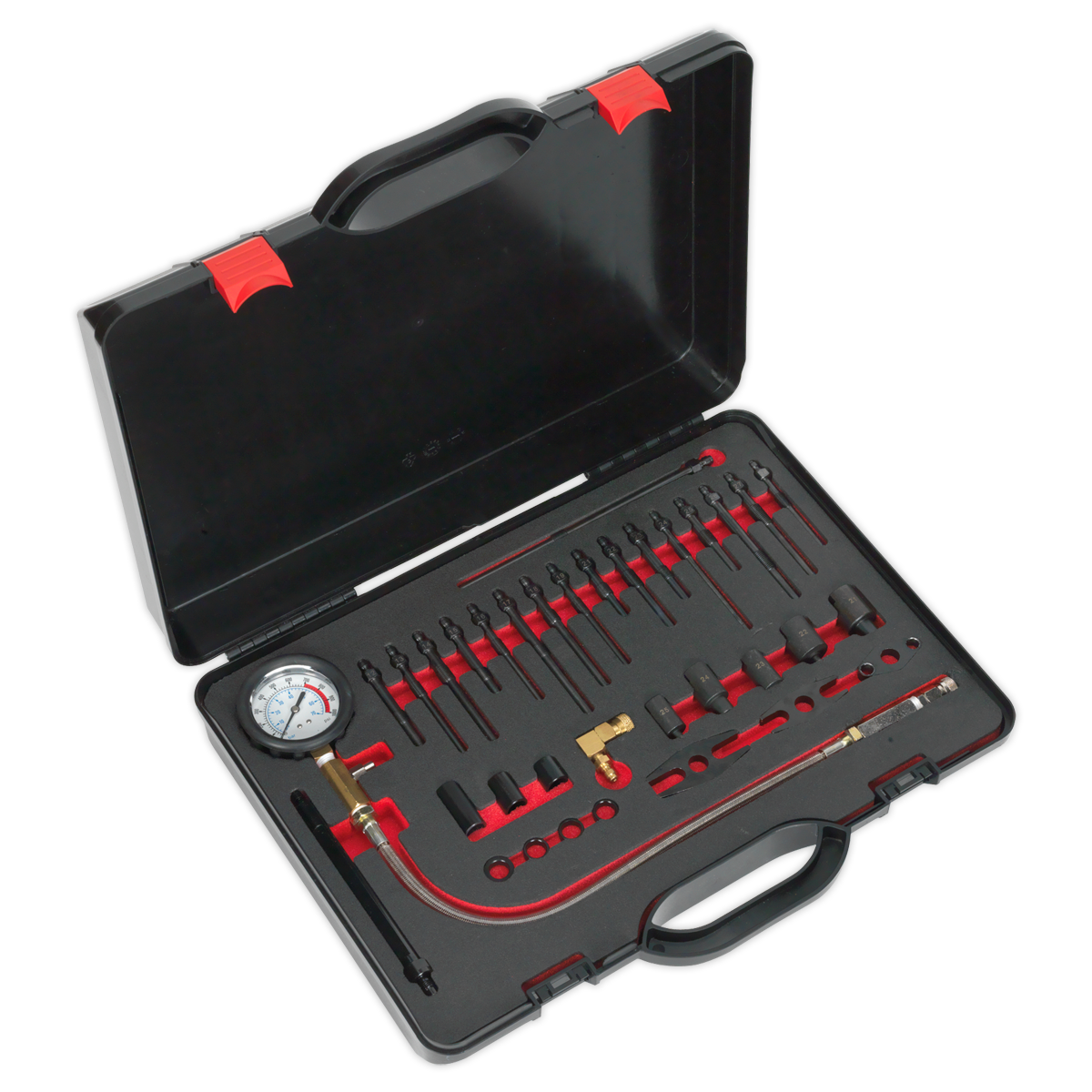 Sealey Diesel Compression Test Kit VSE3158 with 17 Glow Plug Adapters