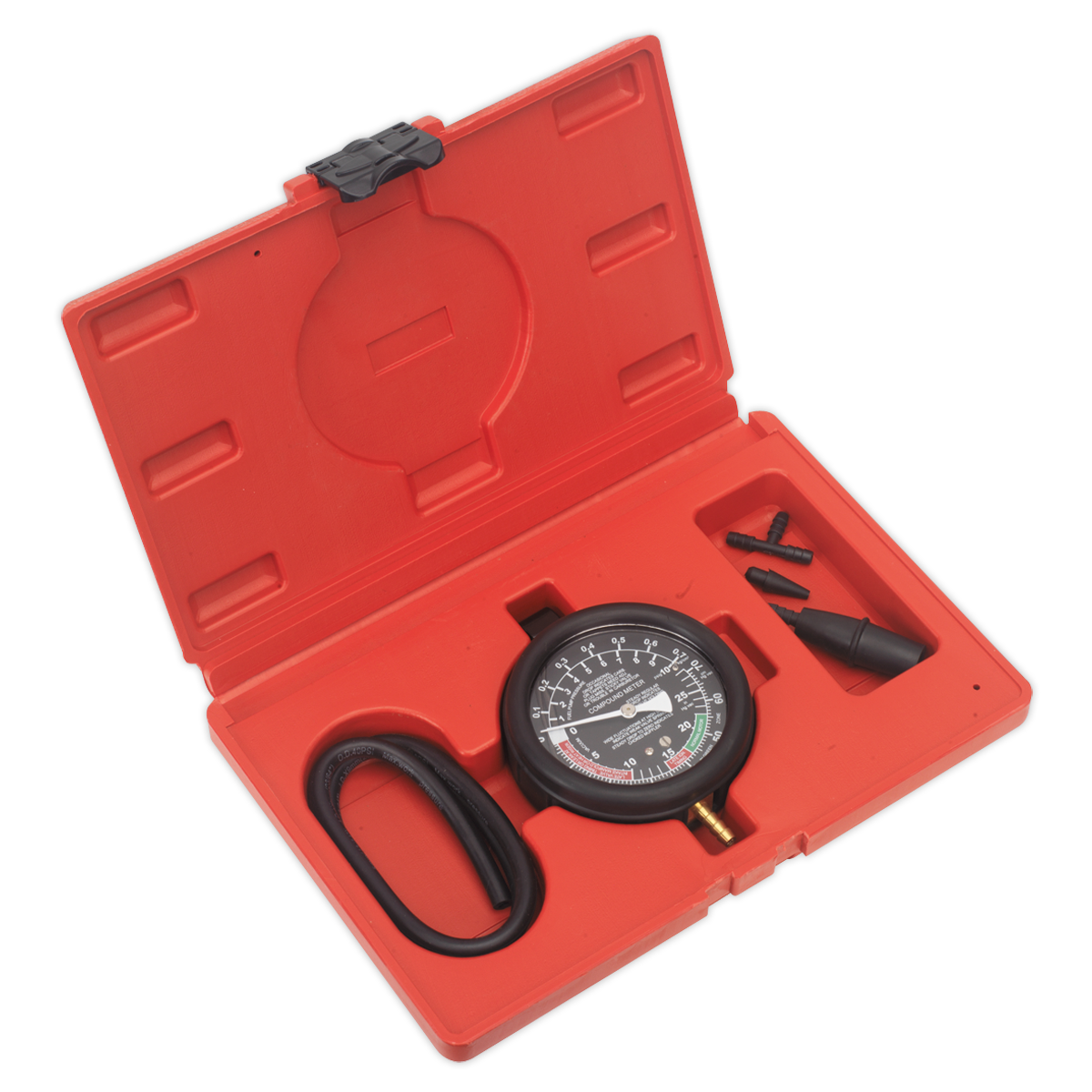 Sealey VSE952 Vacuum Fuel Pump Pressure Test Gauge Set with Hose & Case
