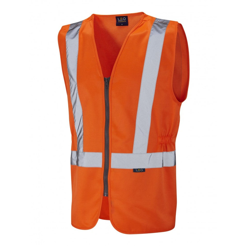 Leo Workwear EcoViz PC Railway Plus Waistcoat Zip Fastener Reflective S-6XL