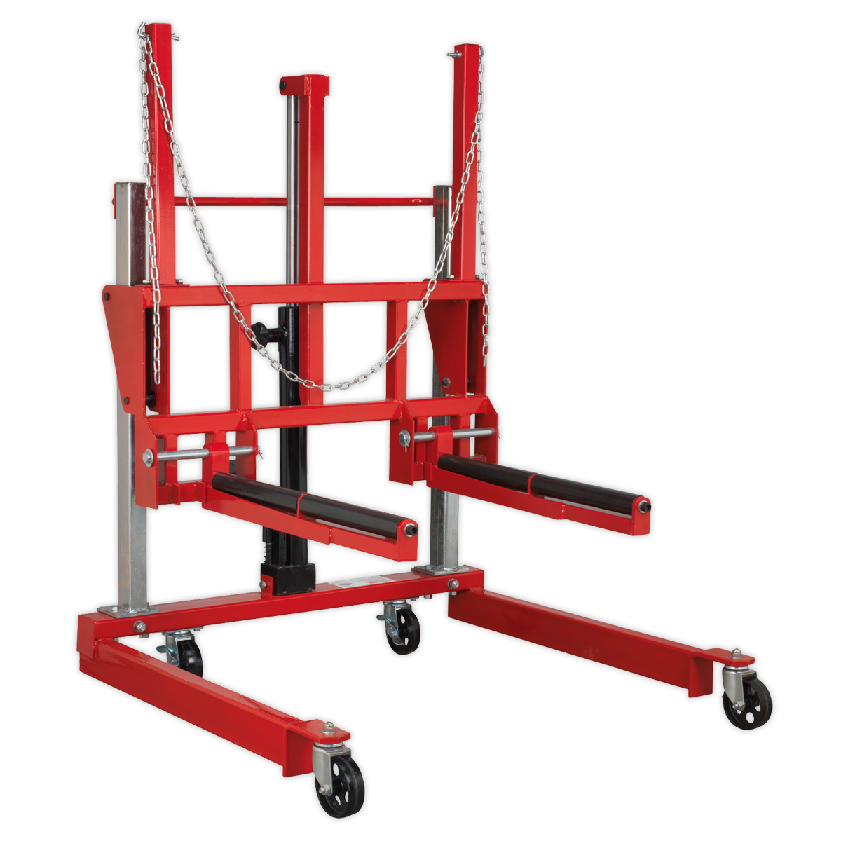 Sealey W508T Wheel Removal Trolley 500kg Adjustable Width Hydraulic Castors