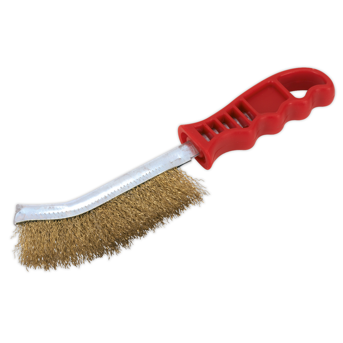 Sealey Wire Brush Brassed Steel Filaments Curved Handle Model WB05/R